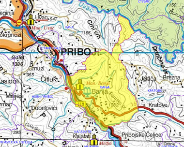 priboj mapa srbije Pribojska Banja   Banja kod Priboja na Limu priboj mapa srbije